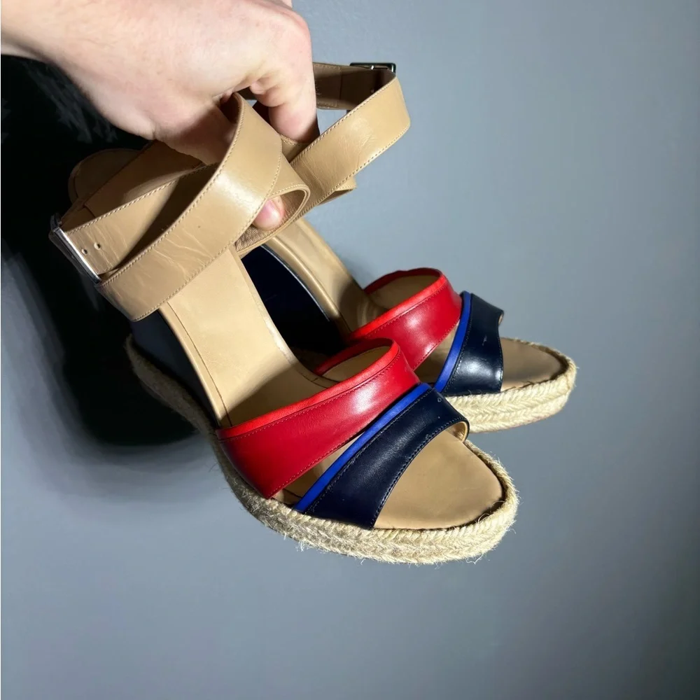 Longchamp Finca Louisa Wedge Espadrille Sandals Women’s Size EU 39